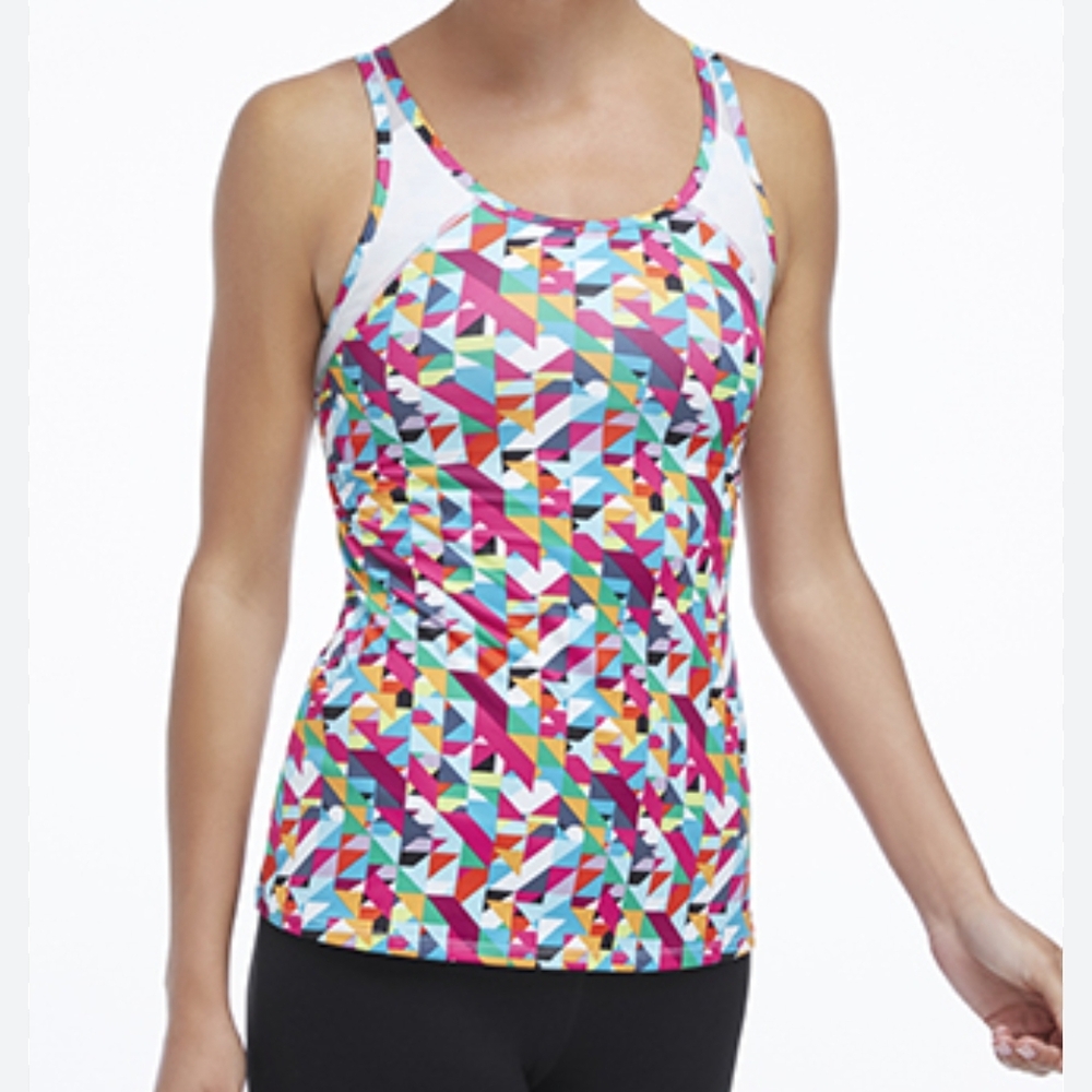 Fabletics Carlsbad Multi-colour Geometric Yoga Athletic Tank Top